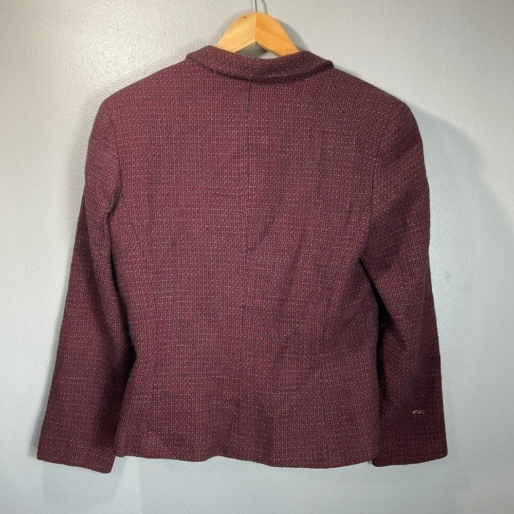 Vintage Gianni Sport Wool Blend Tweed Jacket size 12 Blazer Long Sleeve - Picture 7 of 8